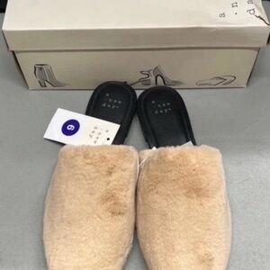 A New Day Tan Fuzzy Slippers